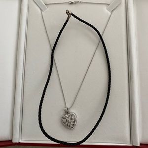 Diamond heart necklace with additional chain